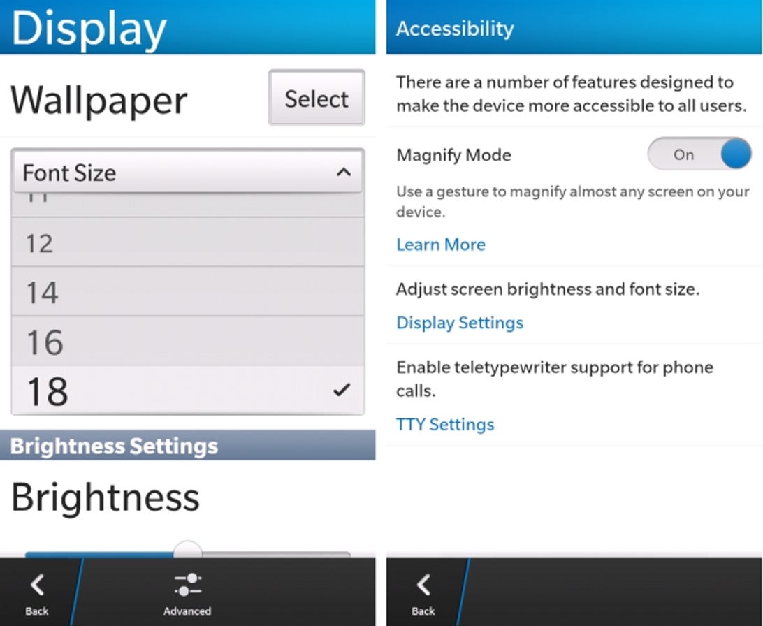 Make the screen on your BlackBerry Z10 easier to read