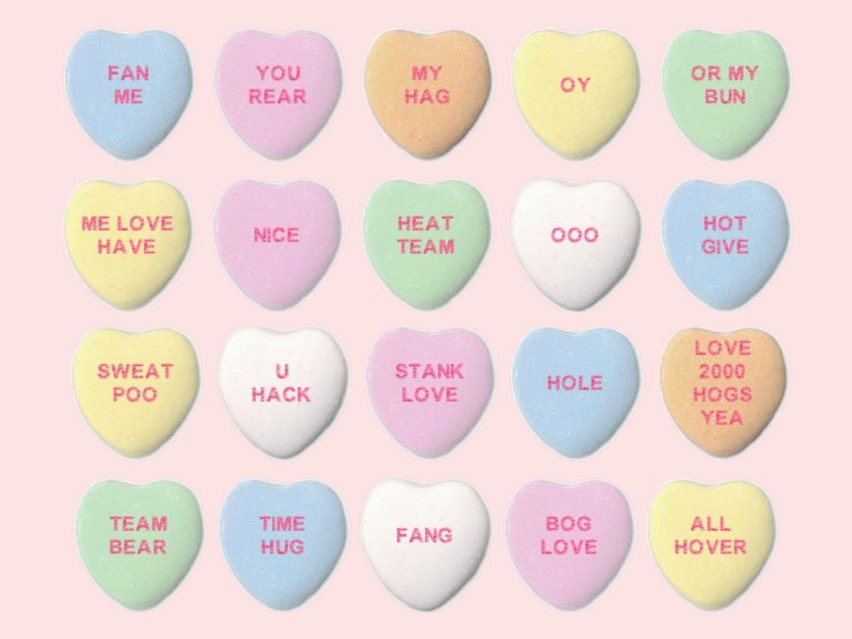 AI valentine candy hearts