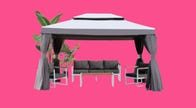 10x13-foot gazebo with curtains