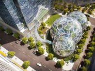 Three turned out to be a charm for Amazon. A Seattle design review board has approved Amazon's plan to build what promises to be a stunning, five-story office building distinguished by three intersecting spheres. Amazon also will build a 38-story tower on the same block. 
</p><p>
Amazon's original architectural plan was introduced last spring. In this third presentation to the city, Amazon's architects allowed more public interaction with the building. That did the trick, as the board gave its unanimous approval. You can see some of the slides reproduced <a href="http://seattletimes.com/ABPub/zoom/html/2022103385.html">here</a>; the full presentation is available <a href="http://www.seattle.gov/dpd/AppDocs/GroupMeetings/DRProposal3015022AgendaID4582.pdf">here.</a>