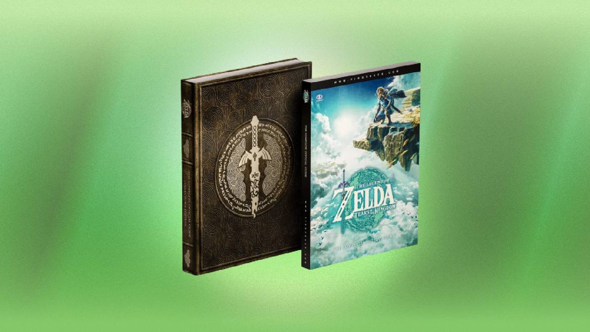 A hardcover and paperback guide to "The Legend of Zelda: Tears of the Kingdom"