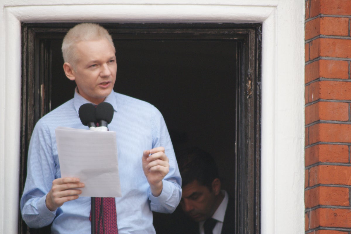 Julian Assange at Ecuadorian embassy in London