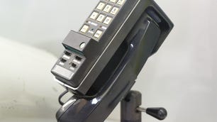 Bell Labs' 1978 prototype mobile phone tested in Chicago, Illinois. The Advanced Mobile Phone Service (AMPS) program was based on a Bell Labs research paper from 1947 by Douglas Ring.