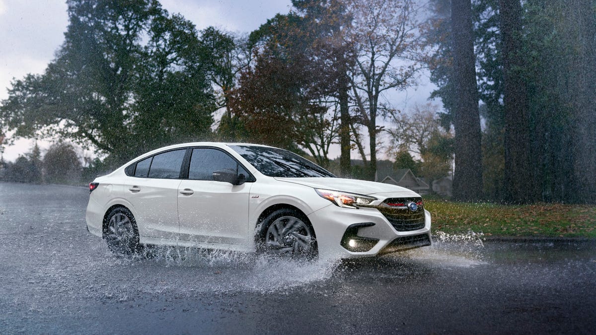 2023 Subaru Legacy in a puddle