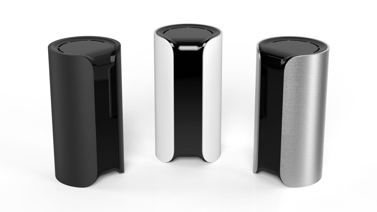 Canary's cylindrical networked home-security devices are designed to be easier to use than traditional alternatives. The devices send notifications to a smartphone if data from the camera, accelerometer, thermometer, or microphone indicates something is amiss.
