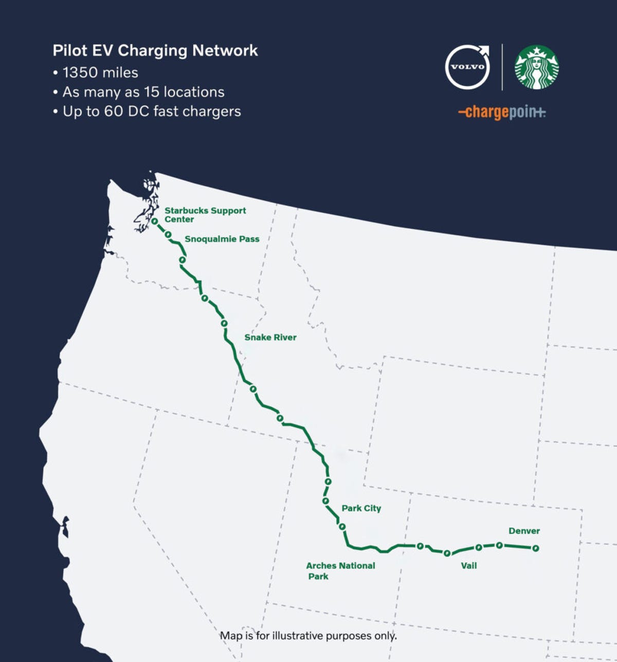 Map of Starbucks charging stations