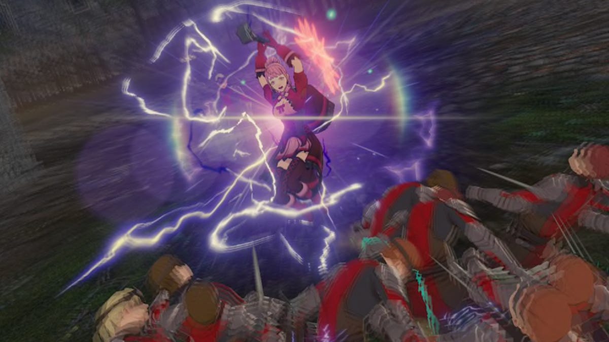 Fire Emblem: Three Hopes character Hilda attacking enemies