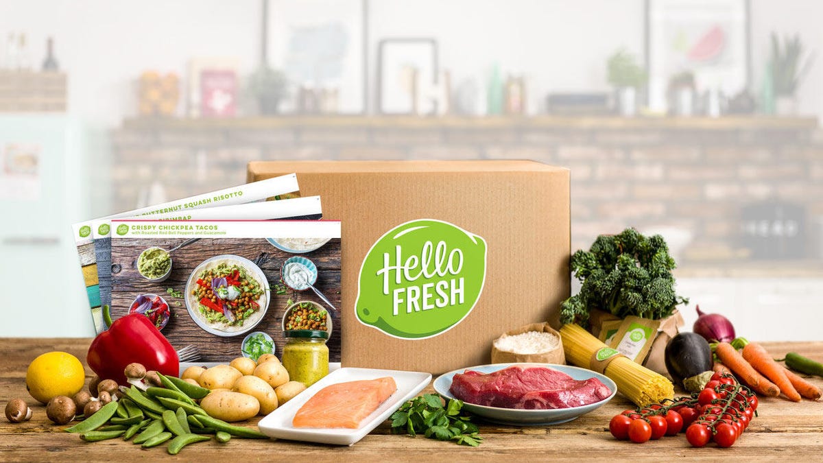 hello fresh box and ingredients