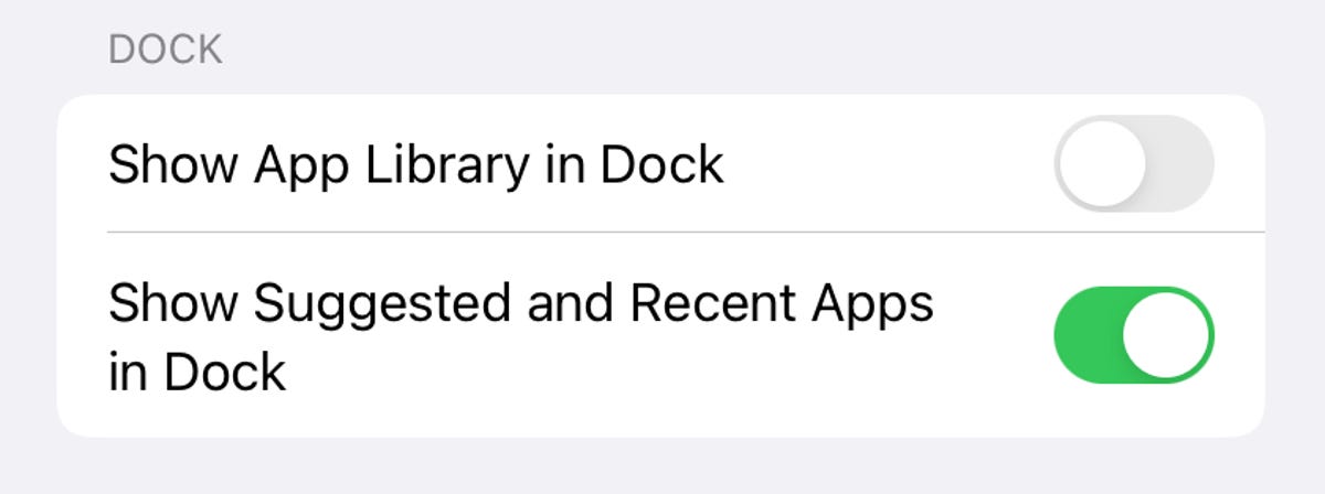 The iPad setting to remove the App Library from the dock