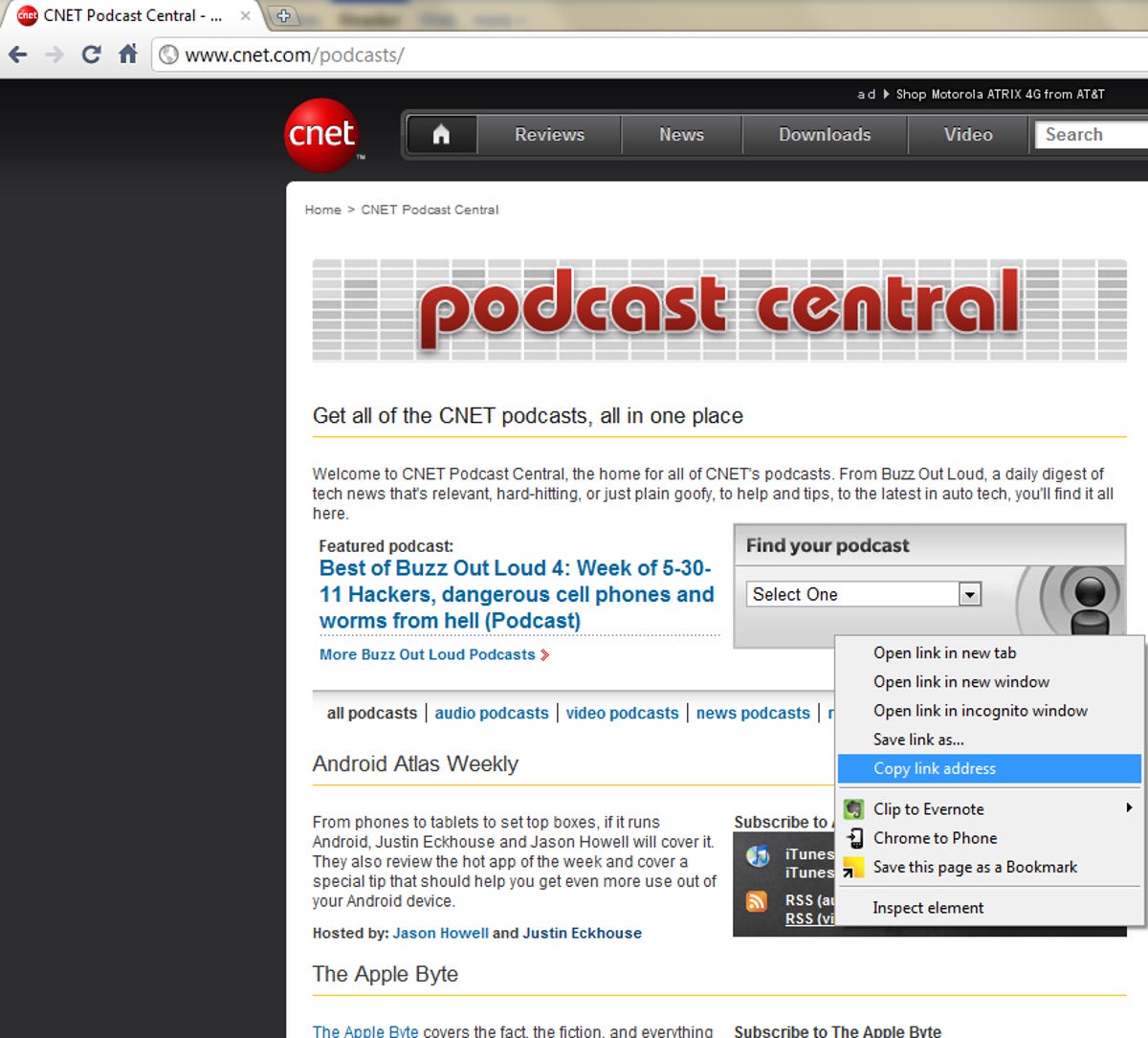 Step 3: Copy the RSS feed.