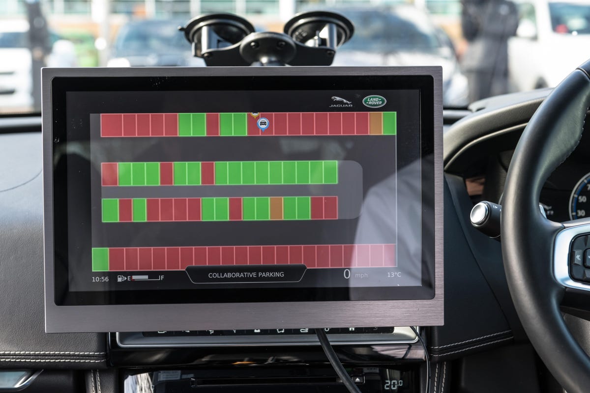 Jaguar Land Rover self-parking prototype screen