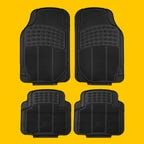 FH Group Universal Fit Rubber Automotive Floor Mats on a yellow background