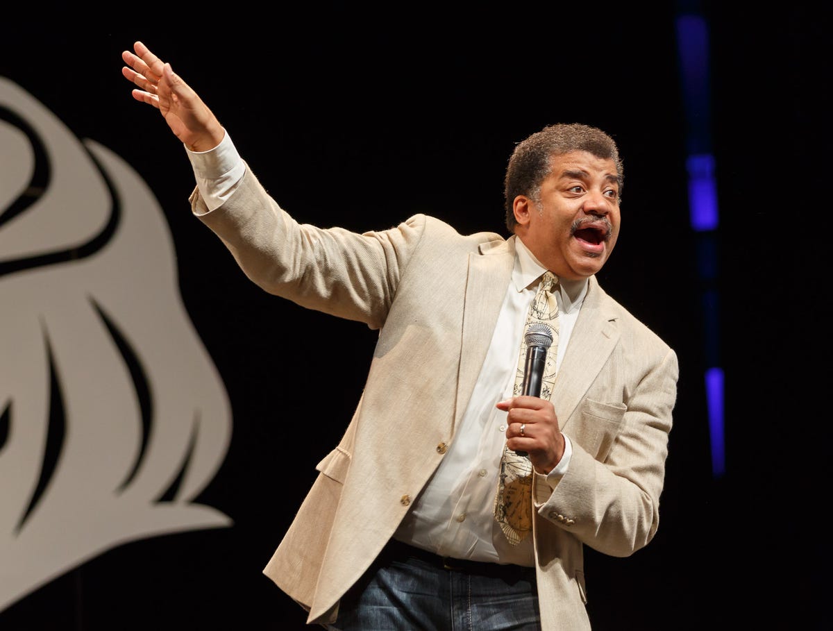 Neil DeGrasse Tyson speaking at the Cannes Lions conference.