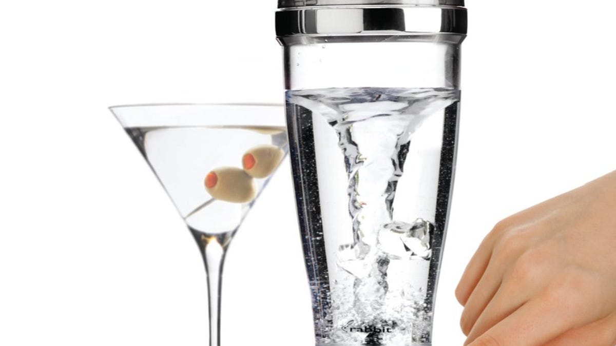 Experiment with the Metrokane Rabbit Electric Cocktail Shaker/Mixer to discover for yourself if drinks should be shaken or stirred.