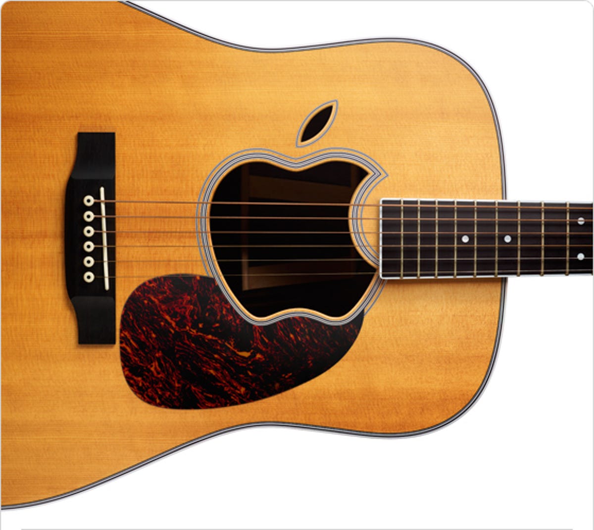 What does an acoustic guitar have to do with digital-music players? We'll find out Wednesday at 10 a.m. PDT.