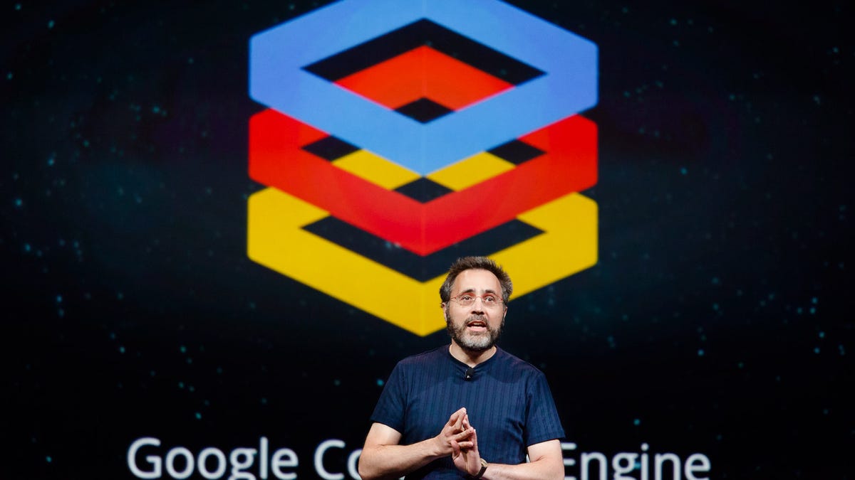 Urs Holzle, senior vice president for technical infrastructure at Google, announces Google Compute Engine at the Google I/O conference in 2012.
