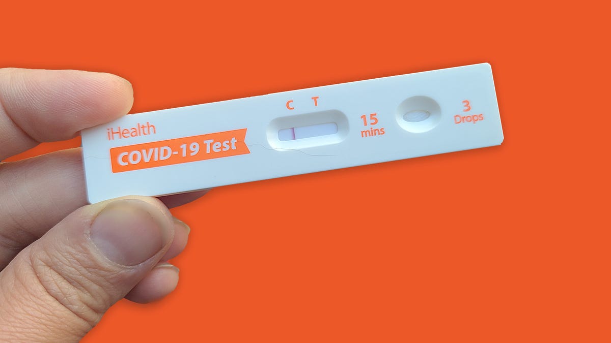 Negative test result on iHealth COVID-19 rapid at-home test