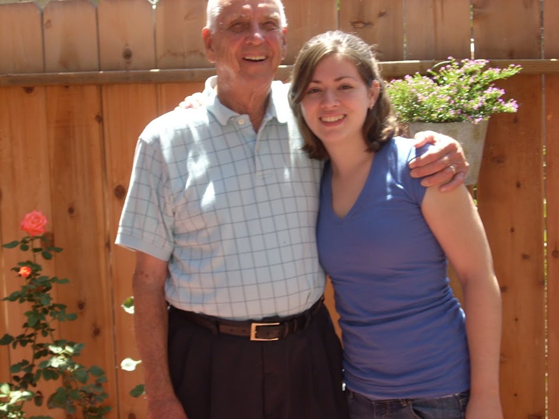 My Grandpa Ray and I in Carlsbad, California, in 2009.
