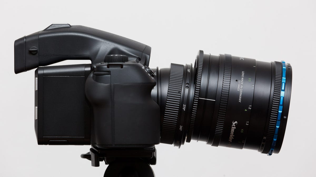 Phase One's IQ180 sensor mounted to the 645DF camera body and Schneider-Kreuznach's 120mm tilt-shift lens.