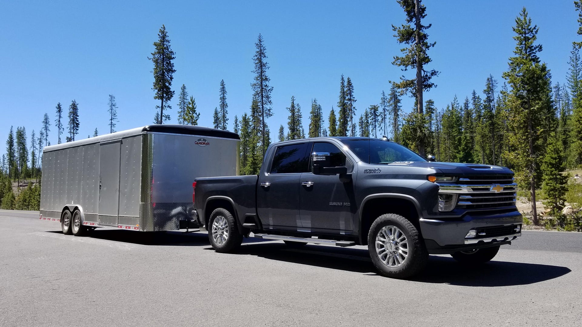 2020 Chevy Silverado 2500HD towing a trailer