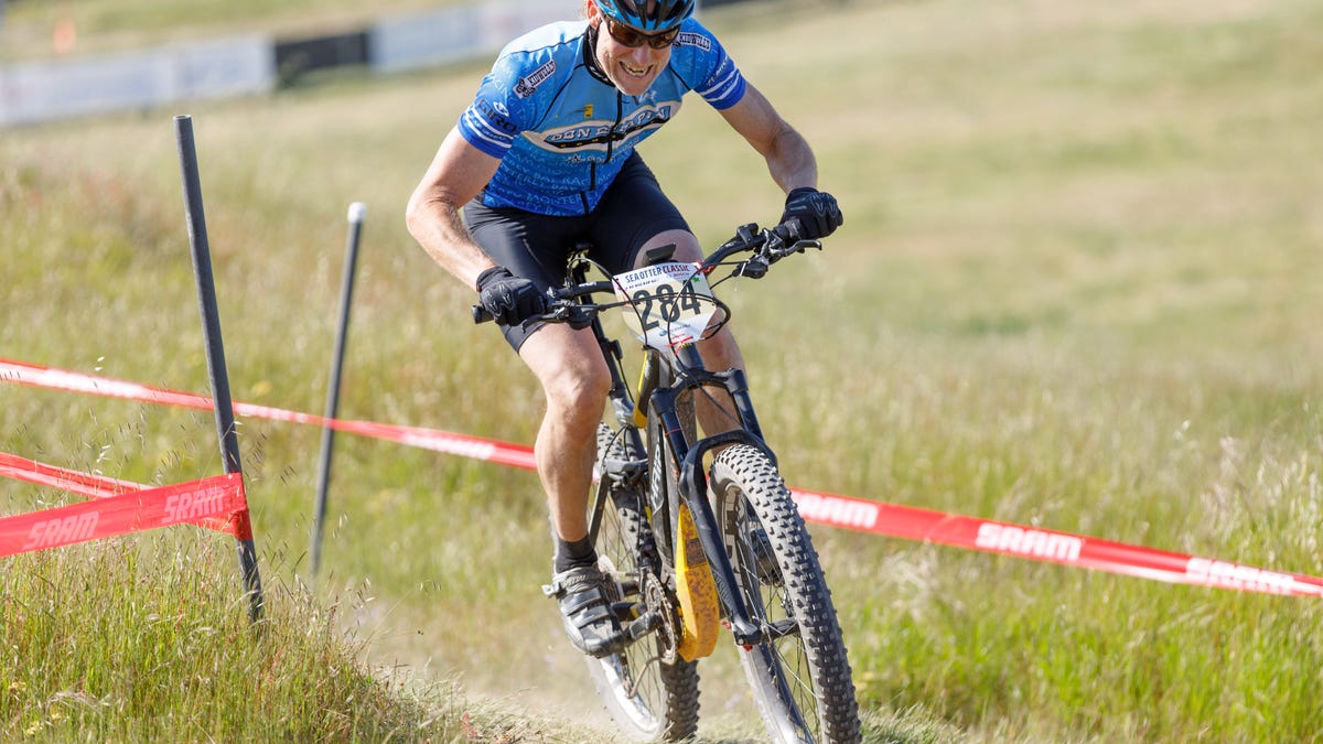 Monterey cyclist Chris Toplarski thought the Sea Otter Classic e-mountain bike race would be fun -- but then his competitive instincts kicked in.