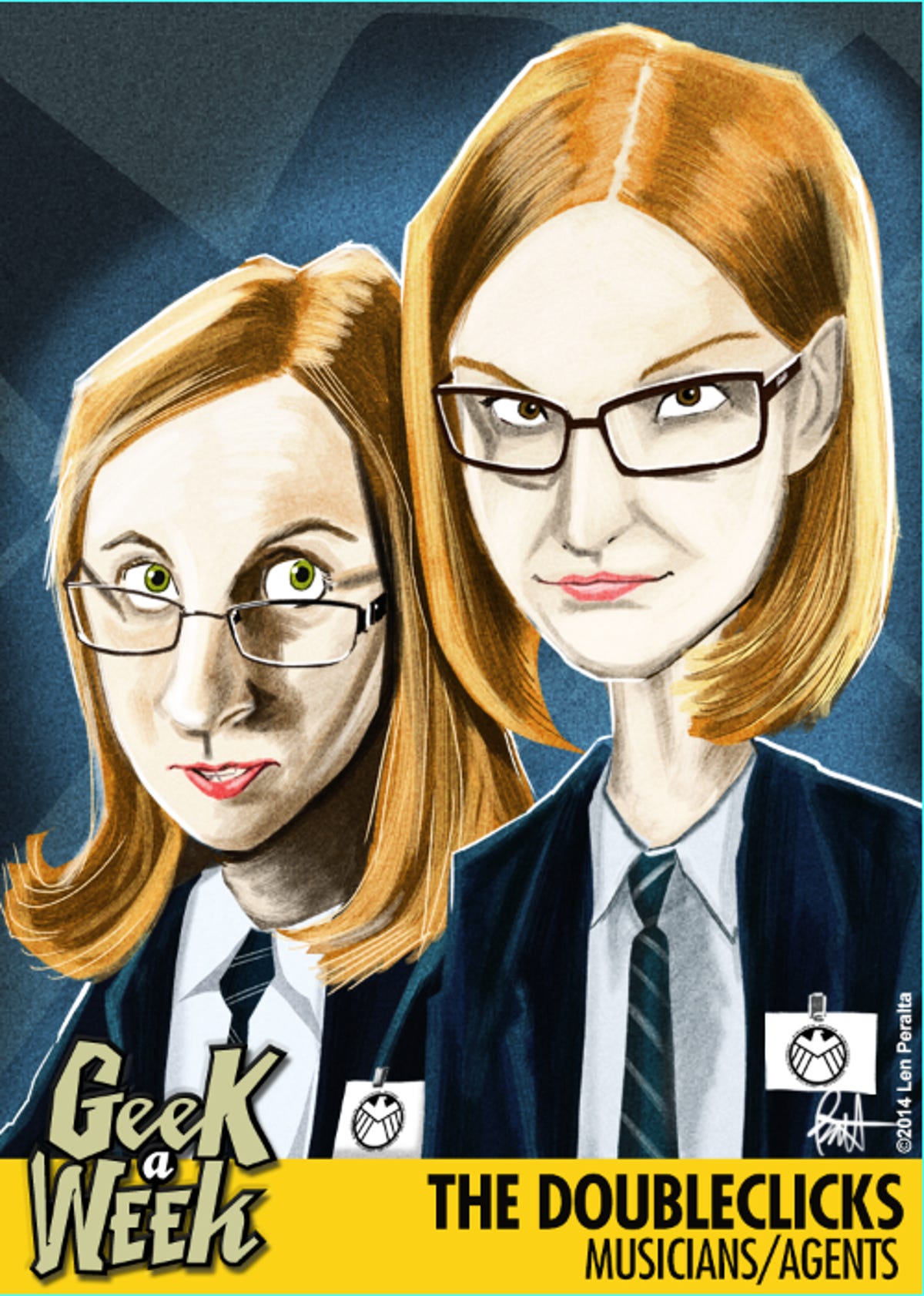 Portland-based sister duo, The Doubleclicks, who are known for their geek power ballads, make for the perfect portrait in the new Geek-A-Week card set.