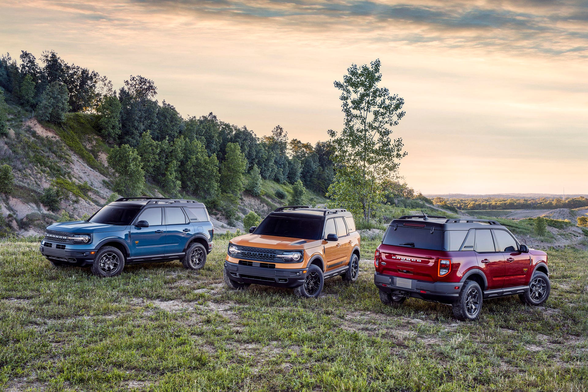 2021 Ford Bronco Sport in blue, yellow and red