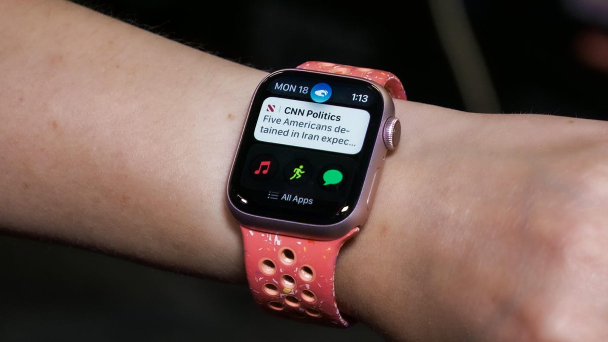 An Apple Watch series 9 on someone's wrist