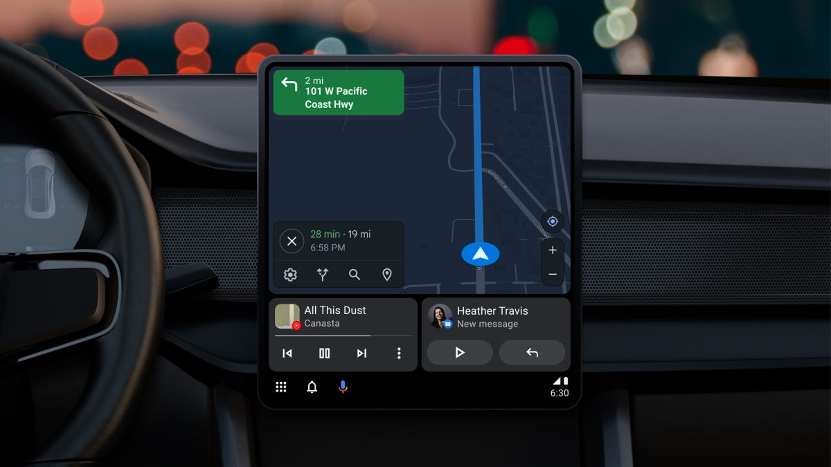 Android Auto redesign on a vertical oriented (portrait) screen