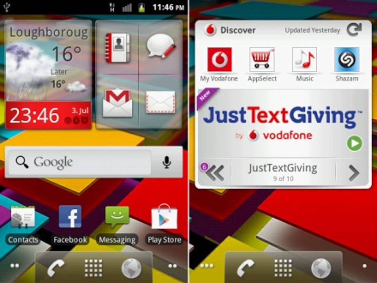 Vodafone Smart 2 widgets