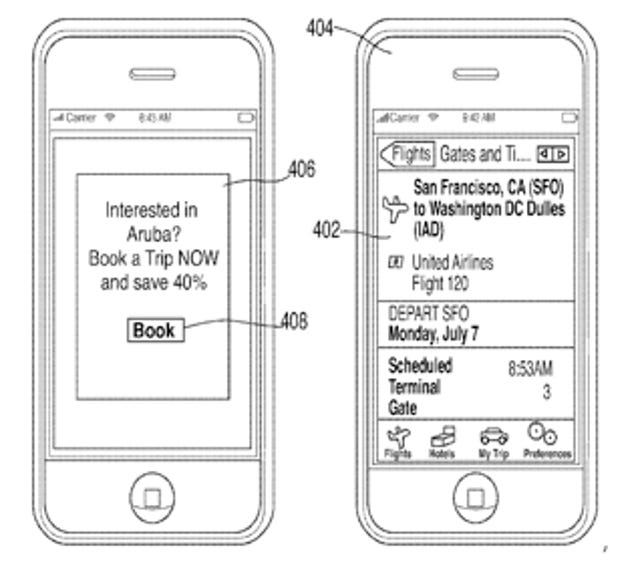 Apple applied for a patent on a travel-booking mobile app.