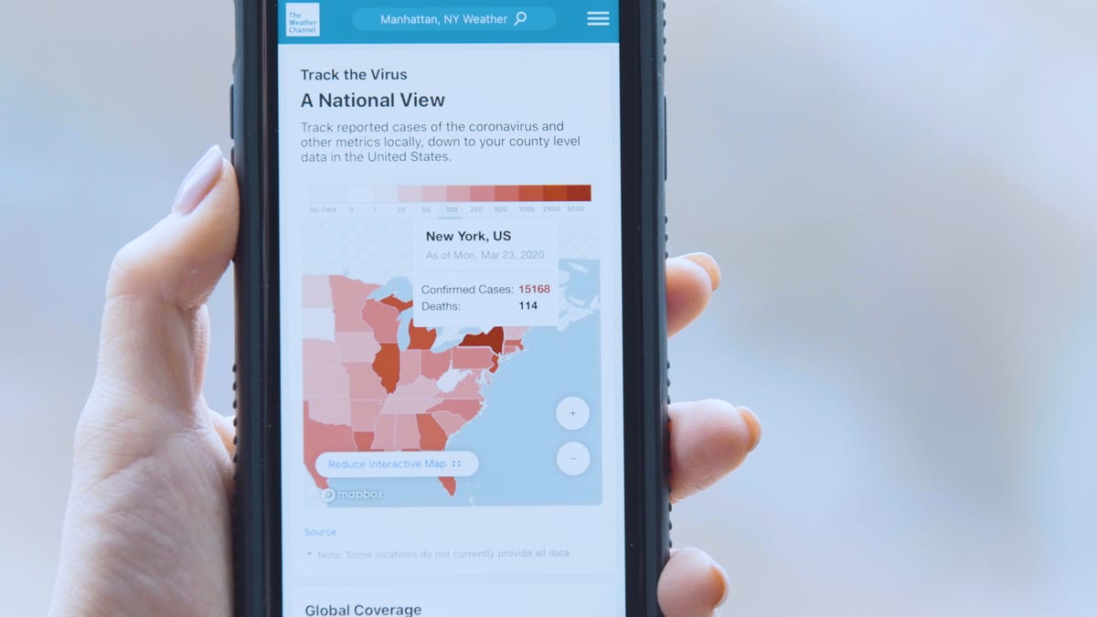 The Weather Channel and IBM launch map that shows coronavirus cases in your  county - CNET