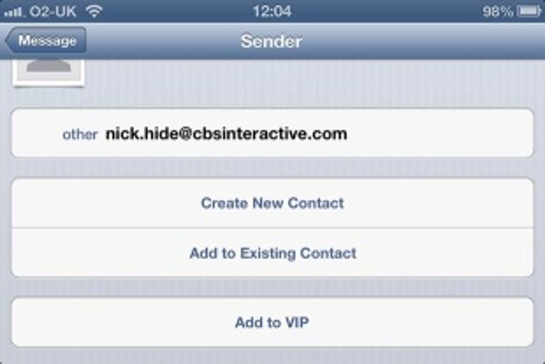 iOS 6: VIP senders