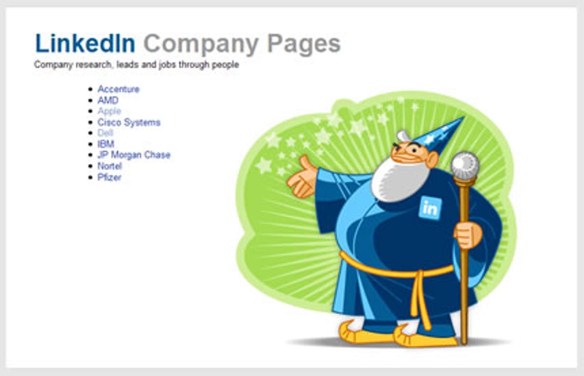Conceptual LinkedIn Company Pages.