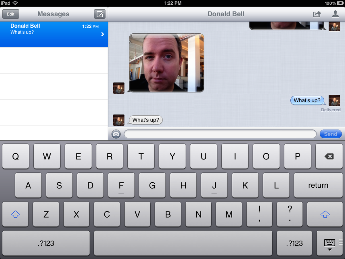 Messages on the iPad