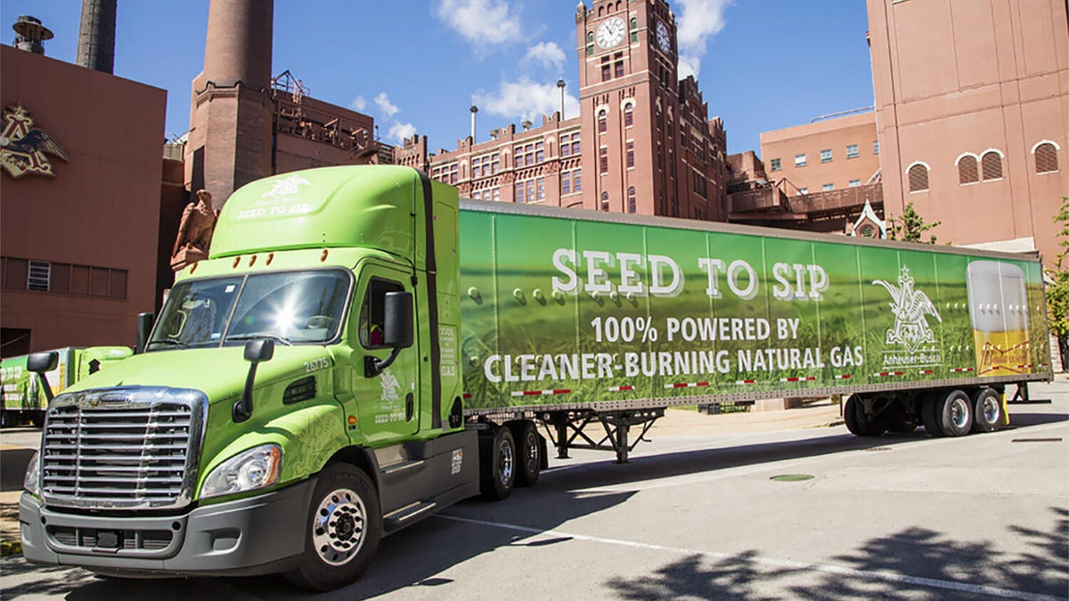 Budweiser semi powered by renewable natural gas