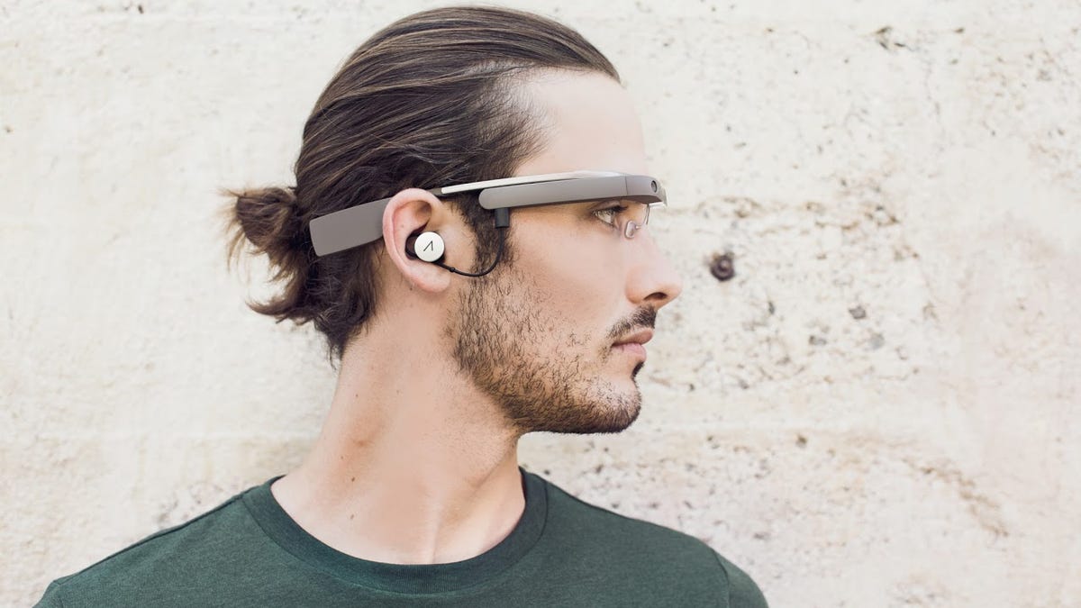 The mono earbud in Google Glass.