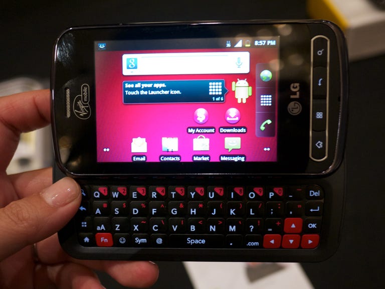 LG Optimus Slider has, you guessed it, a sliding QWERTY keyboard.
