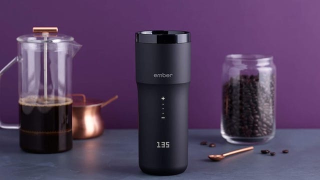 Ember travel mug with coffee pot