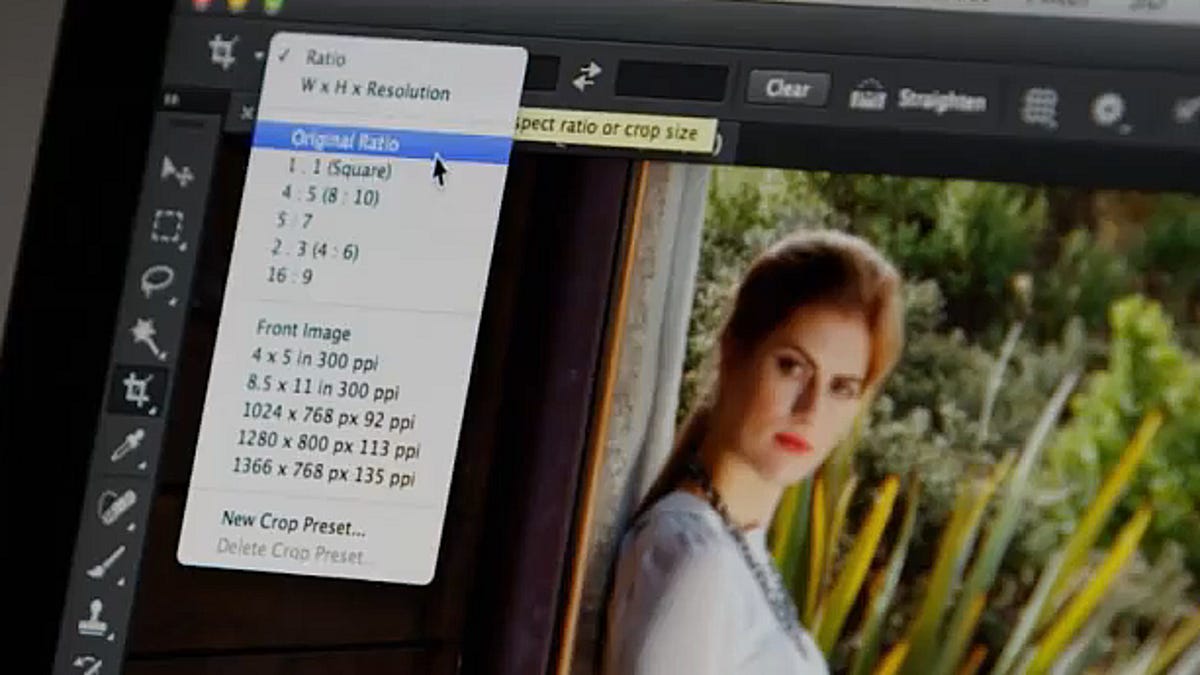 Photoshop in action on a MacBook Pro.