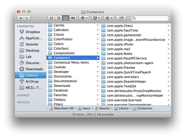 Sandbox containers in OS X