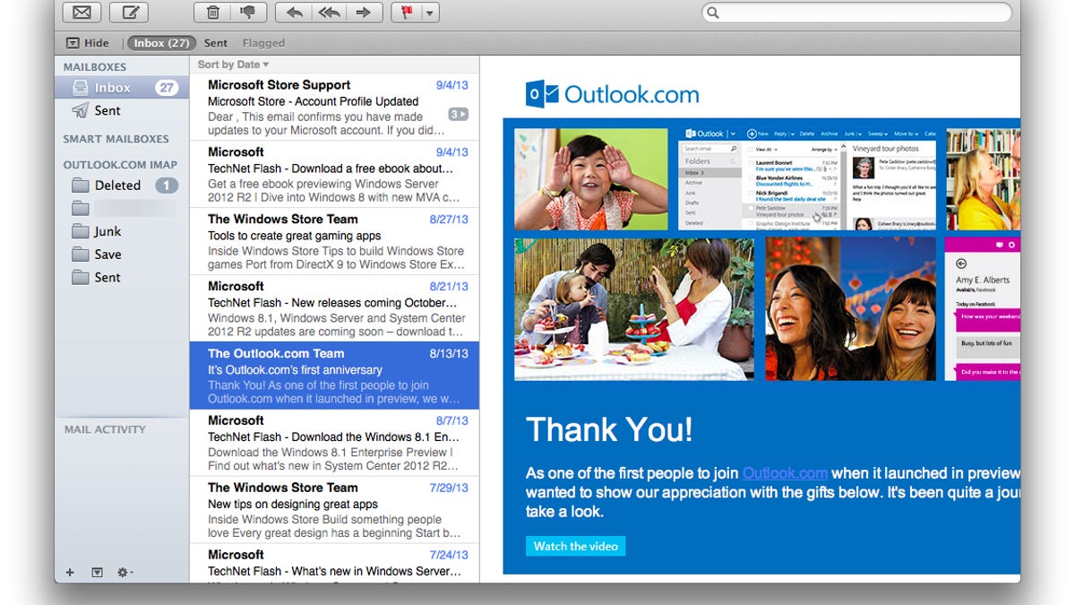 Outlook.com in Apple Mail