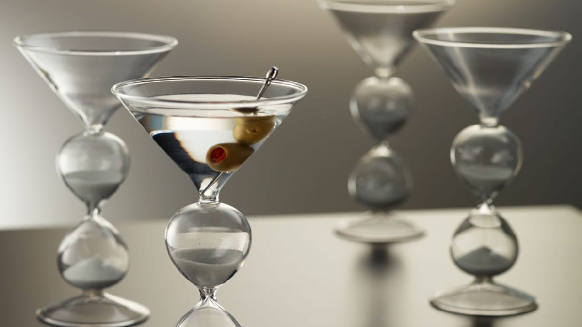 Hammacher Schlemmer martini hourglass.