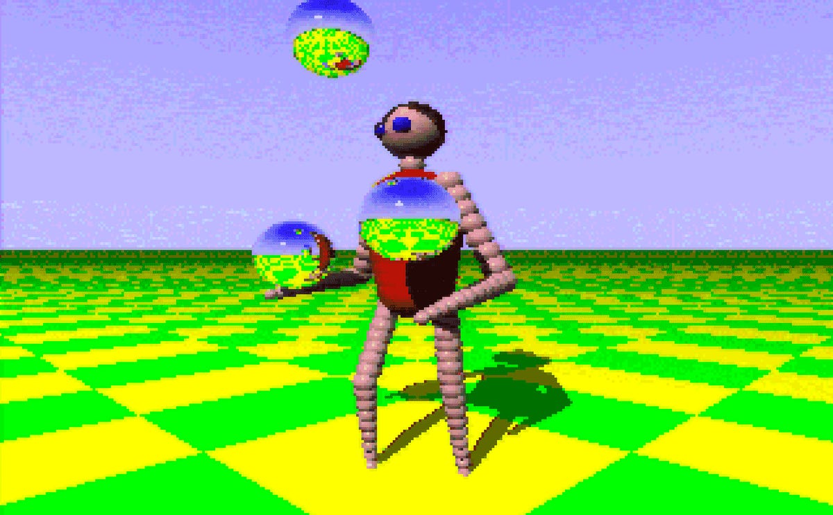 This ray-traced juggler movie loop is one of the Amiga-on-Chrome demos.