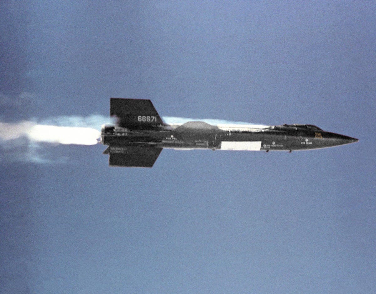 NASA's X-15 rocket plane in flight