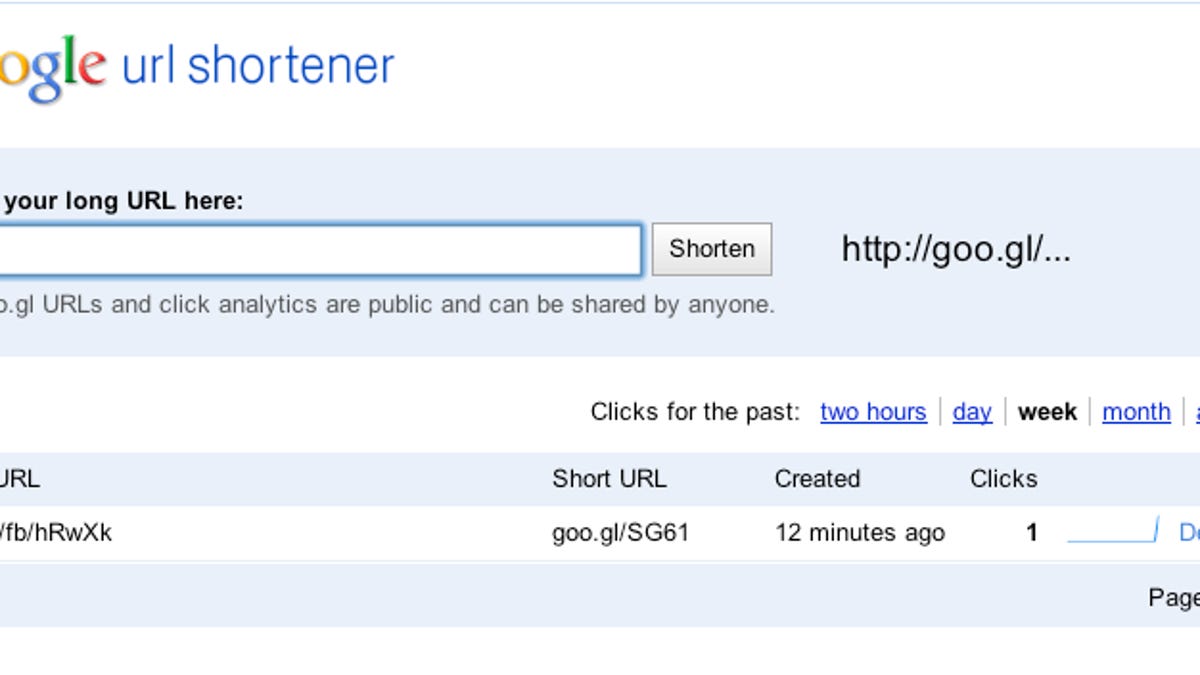 Goo.gl is now open to all Web users looking for a way to make a Web link shorter.