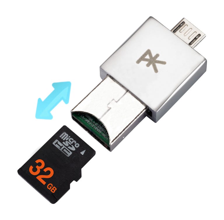 The PKparis somehow embeds a microSD reader inside the USB connector. Incroyable!