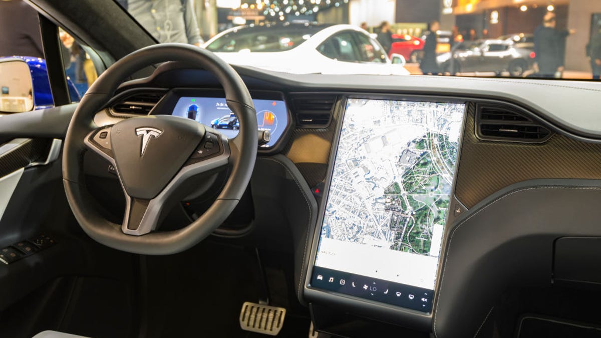 Interior of a Tesla sedan