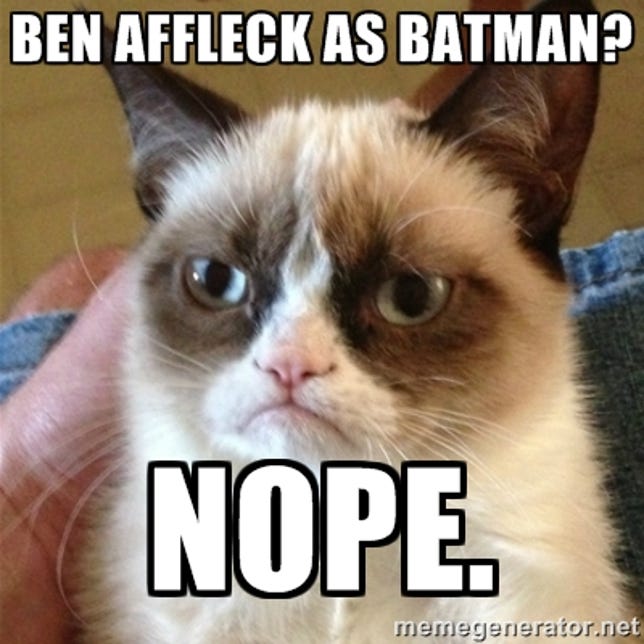 Grumpy Cat dislikes Affleck