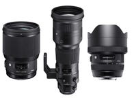 <p>From left to right, the 85mm f1.4, 500mm f4 and 12-24mm f4 lenses.</p>